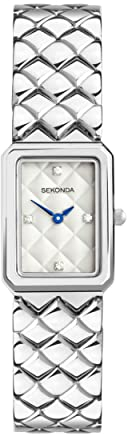 Sekonda Lunar Damen-Armbanduhr, 20 mm, Quarz, Analog-Anzeige, und Armband aus Legierung, silber