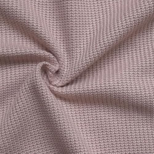 STOFFKONTOR Baumwoll Strickstoff Stoff - Meterware, Farbe Alt-Rosé - Öko-Tex Standard 100 - zum Nähen von Pullis, Kleidern uvm.
