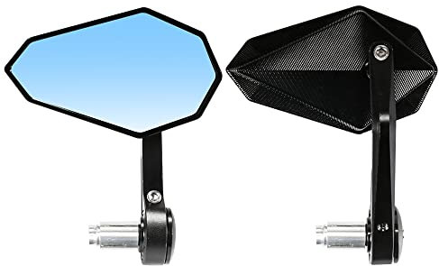 Motorrad CNC Bar End Spiegel Lenker Seitenhalterung for Rückspiegel for Cafe Racer for Honda for Kawasaki for Suzuki for Benelli for Royal for Enfield (Color : Black)