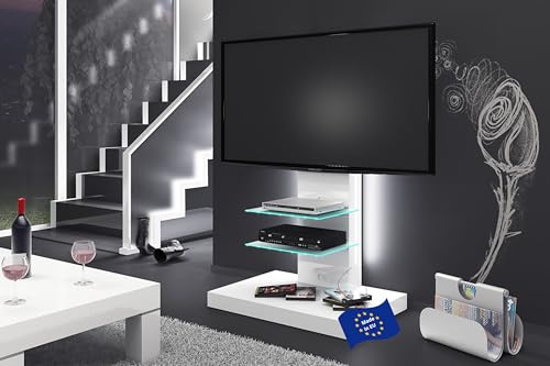 Design TV Schrank H-444 Weiß Hochglanz TV Rack TV Möbel Fernsehtisch TV Ständer