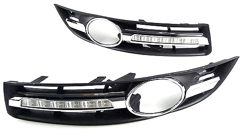 BAKUGO 2 Stück Auto Tagfahrlicht Nebelscheinwerfer Blinklicht Für VW Magotan Passat B6 2007 2008 2009 2010 2011,Weiß