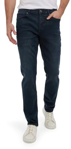 DKNY Bedford Slim Fit Jeans for Men - Tapered Leg Stretch Denim Pants, Classic 5-Pocket Styling | Mens Slim Fit Jeans Blue Black