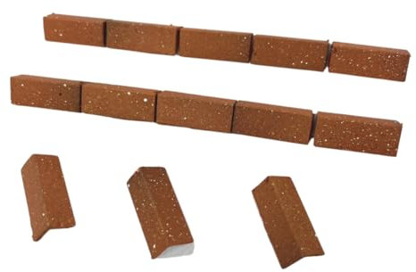1:12th Scale Miniature Model Dollhouse Diorama Angled Ridge Roof Tiles Trim in Weathered Terracotta