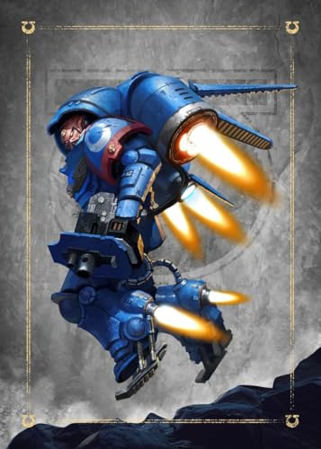 Displate - Poster aus Metal - Wall Art - Warhammer - Space Marines - Ultramarines Inceptor - Größe L - 67,5x48cm Matt