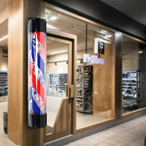DSYOGX 36 Zoll Friseursalon Drehlicht Rot Blau Weiß Streifen Sign Lamp AC 222V 50Hz Friseurlampe 50 U/min 90CM LED Licht Barbierstab