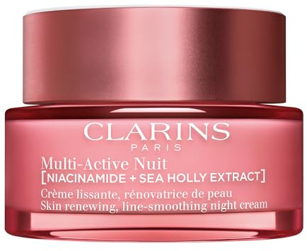 Clarins Multi-Active Renewing Night Moisturizer with Niacinamide | Smooth Fine Lines | Visibly Tighten Pores | Even Tone and Texture | Boost Glow | Strengthen Moisture Barrier | Dry Skin Type