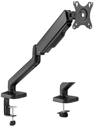LogiLink Monitorhalterung für 17–32 aus Stahl, mit Gasdruckfeder, Tischbefestigung mit 180°-Pivot-Funktion
