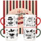 Joymaking Juego de 4 tazas navideñas, juego de tazas de café navideñas, juego de regalo para mujeres, amigos, muñeco de nieve, reno, bola de Navidad, decoración navideña, 370 ml