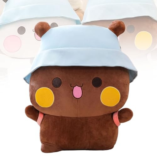 Bubu dudu Kuscheltier,bubu dudu Kuscheltier groß, bubu und dudu Kuscheltier, Panda Bear Cuddly Toy, Charming Soft Plush Toy Cushion, Birthday Party Gifts for Boys and Girls(braun,31.49in/80cm)