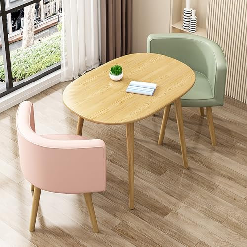 XRRJFYH Küchentisch mit 2 Stühlen Essgruppe mit 2 Stühlen Esszimmertische Esstisch Oval Tisch 80x60 Dining Table 2 Personen(Multi-Colored)