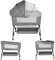 Kedia Babybett, Beistellbett, Kinderbett mit Moskitonetz, Kinderreisebett mit Rollen, 4 Höhenverstellung, Babybetten Stubenwagen, 104 * 52 * 103-115cm (grau)