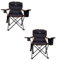 OLPRO Henwick Heavy Duty Padded Folding Camping Chair for Adults, Ideal for Camping, Garden, and Picnic. cooler bag, wine glass holder and cup holder. (Set of 2 Black/Orange)