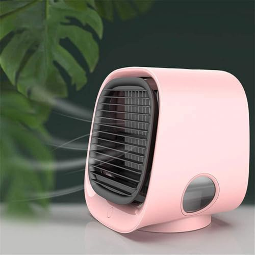 Vital Breeze Ac, 2025 New Vital Breeze Portable Ac, Tragbare Luftkühler, Klimaanlage Mobil, 3 Geschwindigkeiten Mini Klimaanlage mit LED-Licht, Luftkühler Geeignet für Schlafzimmer, Büro (Rosa)