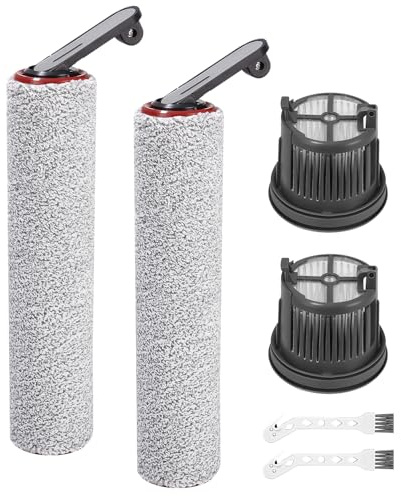 Cexovo Spazzole a Rullo e Filtro Ricambi per Dreame H14 Pro,H14,H14 Dual Aspirapolvere Accessori,Umido e a Secco 2 Filtri HEPA+2 Spazzole a Rullo+2 Spazzola di Pulizia