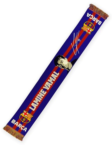 FC Barcelona Bufanda Oficial Lamine Yamal – Producto Licenciado con Firma y Escudo – Aficionados Barça