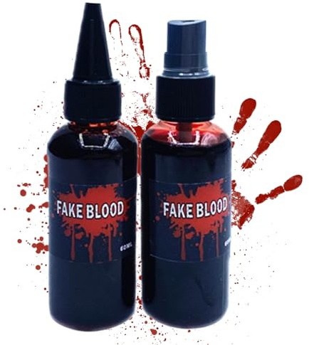 Shouxiut Faux sang pour Halloween – 60 ml – Fausse plaie de chair lavable – Accessoire pour Halloween, cosplay, salle d'évasion, court métrage, bal masqué, fête à thème d'horreur, carnaval