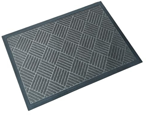 Fußmatte für den Außenbereich, rutschfeste Fußmatte mit Gummirückseite, saugfähiger Eingangsteppich, robuster Schuhabstreifer für Zuhause, 44 x 74, 9 cm, Gummimatten für den Eingangsbereich, für A