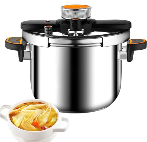 Cocotte Minute 4L/6L/8L,Cocotte Minute Induction,Autocuiseurautocuiseurs Professionnels Aluminium Avec Système Couvercle à Verrouillage Sécurisé,Double Poignée, Multicuiseur à Cuisson Convient (8L)
