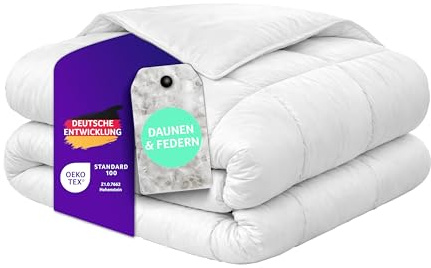 Traumnacht Royal Daunendecke 135x200 cm | Sommerdecke leicht 1.070 g | 70% Daunen & 30% Federn | Premium-Baumwollbezug | waschbar 60 °C | Öko-Tex Zertifiziert | Deutscher Qualitätsstandard