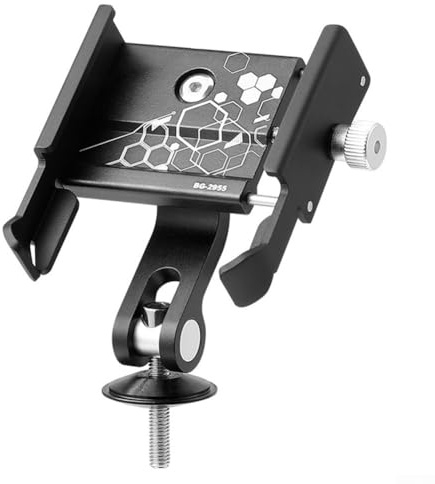 Besttoolifes Bike Stem Phone Mount Aluminum Alloy Phone Holder Handlebar Stem Cap Mount 360 Degree Rotating Bracket Mountain Bike Phone Stand Road Cycling Mobile Holder Fork Stem Base Black