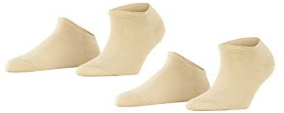 ESPRIT Uni 2-Pack W SN Coton Unies Lot de 2 Paires Chaussettes Basses, Beige (Cream 4011), 35-38 Femme