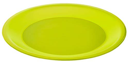 Rotho Caruba flacher Plastikteller Mehrweg, Kunststoff (PP) BPA-frei, grün, (26.0 x 26.0 x 1.5 cm)