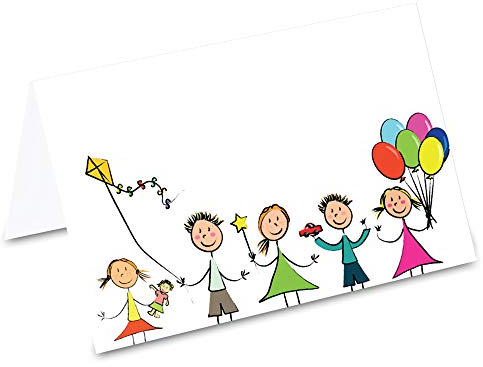 PRICARO Tischkarten Kindergeburtstag, 50 Stück