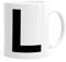 MoonWorks Kaffee-Tasse Buchstaben Buchstabe Arial Bold glänzend Kaffeetasse Teetasse Keramiktasse L weiß Unisize