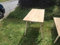 Mittelalterlicher Steck- Tisch, Kanten gerade, Flächen aus Eichenholz 25-30 mm ca L 115cm mit B 50cm H 75cm 8-kantigen Beinen für Larp, Reenactor, Tavernenbestuhlung