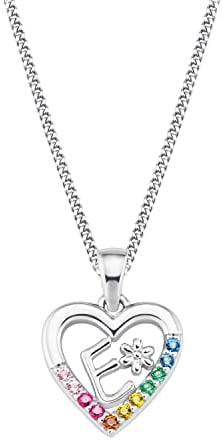 Prinzessin Lillifee Kette mit Anhänger 925 Sterling Silber Mädchen Kinder Halsschmuck, mit Zirkonia synth., 35+3 cm, Silber, E, Kommt in Schmuck Geschenk Box, 2027880