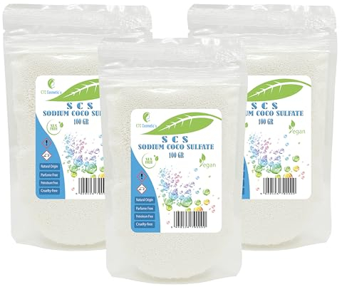 Sodium coco-sulfate - 300 Gr - Can be used in shampoo bars, liquid shampoo, body wash, shower gel and shower bars, syndet bars, various bath preparations
