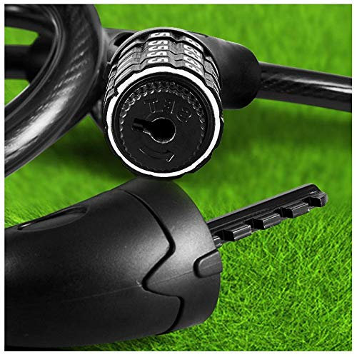 Password Chain Lock/Battery Fixed Iron Chain lock/120cm Blue Lengthened and Thick Steel Cable (Send Lock Frame)-180cm Rose red