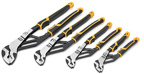 GEARWRENCH Pitbull Auto-Bite Nut- und Federzange aus zwei Materialien mit K9-Backen, 82594C, 4 Stück