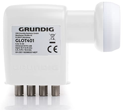 [Test SEHR GUT *] GSS Octo LNB Weiss für digital Satellitenschüssel, für 8 Teilnehmer, TV - 8fach, 8-Fach, mit LTE Filter - Sat, Satelliten, Full HD, 4K, 0.1dB, Wetterschutz, kälte & hitzebeständig