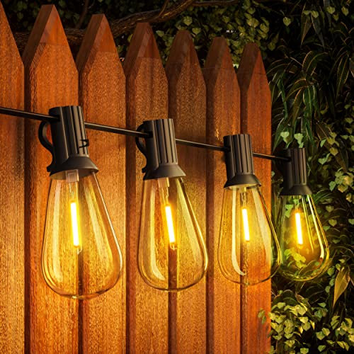 SUWIN 60FT Outdoor String Lights, ST38 Garden String Lights Mains Powered,Waterproof LED Outdoor Festoon Lights, 30+1 Bulbs 2700K Outside Patio Lights for Décor Cafe Party Wedding