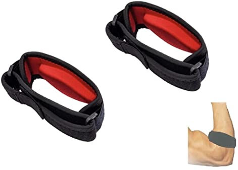 JGR SELECT Coderas Epicondilitis - Cintas Codo Tenista - Pack 2 Unidades Antideslizantes, Ajustables - Coderas Tendinitis - Banda Codo Tenista, Golf, Cricket, Pesas (Rojo)