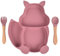 Youery Assiettes en Silicone avec Ventouse pour bébé, Assiette ventouse Sans BPA Assiette Ventouse Pour Bébé Napperon en Silicone Antidérapant pour Bébés,Enfants (Rose)