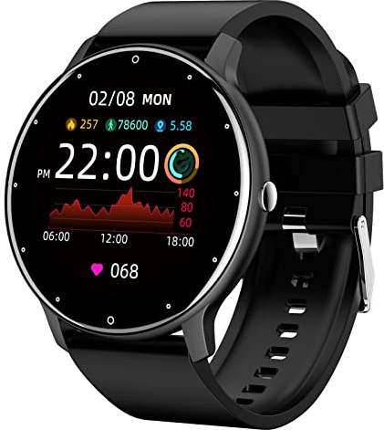findtime Smartwatch für Damen, 1,28 Zoll / 4,7 cm, Herren, Smartwatch, Bluetooth 5.0, Aktivitätstracker, Herzfrequenz, Schrittzähler, wasserdicht, IP68, für iOS Android