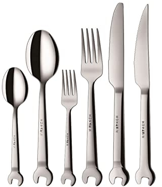 Vajilla Juego de cubiertos de acero inoxidable 304 24 juegos de llave inglesa Cuchillo y tenedor Cuchara Cubiertos Cuchillo for carne y tenedor Utensilios de cocina Servicio de cena