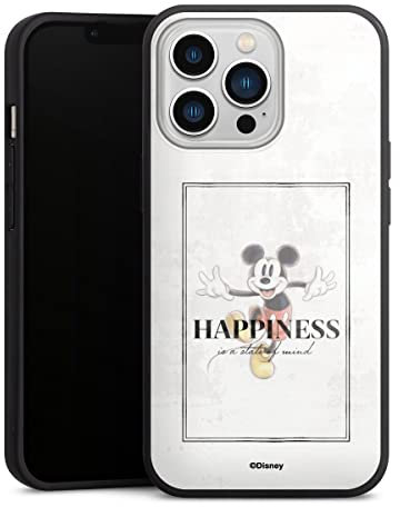 DeinDesign Cover in Silicone Premium Compatibile con Apple iPhone 13 PRO Custodia del Telefono Cellulare Nero Cover Disney100 Topolino Felicità