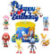 Hedgehog Figure, 7 PCS Cartoon Cake Topper, Cake Decorations, Cake Topper, Party Decorations, Cake Decoration Supplies, for Kids Boy Girl, Birthday Shower Party Supplies