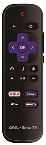 OEM Ersatzfernbedienung kompatibel mit allen ONN. Roku TV Smart 4K Ultra HDTV 【Funktioniert nur mit Onn. Roku TV, nicht für Roku Stick und Roku Box】 (Netflix/Disney Plus/Apple TV+/HBO Max)