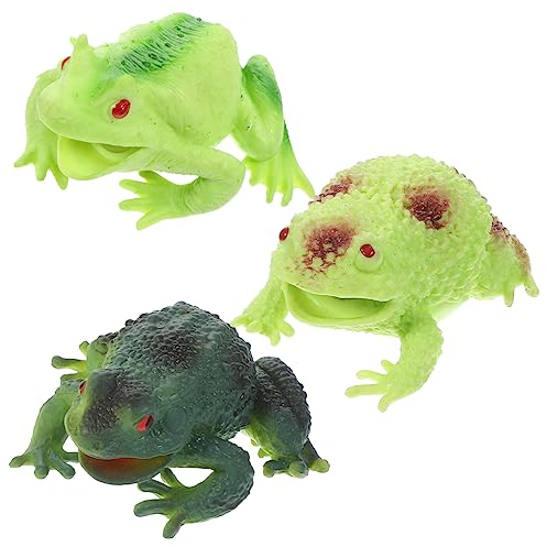Toyvian 3st Tierspielzeug Anti-Stress-Spielzeug Tierisches Spielzeug Spielzeugkröte Kröte Spielzeug Cartoon- Spielzeug Zum Stressabbau Quetschball Frosch Strecken TPR Kind