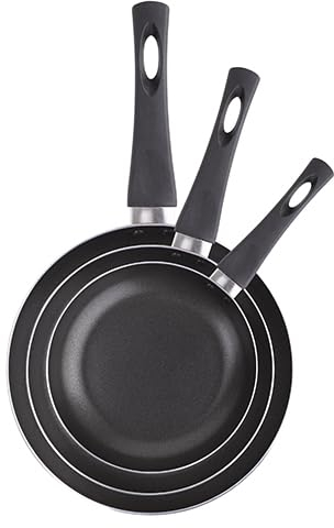 RB RENBERG – Juego de 3 Sartenes – Tamaños 20+24+28 cm - Fabricadas en Aluminio Prensado – Total Antiadherencia –Apto para Todo Tipo de Cocinas incluyendo Inducción