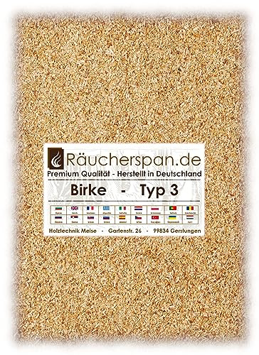 Räucherspäne Räuchermehl Birke 1kg Birken-Holz Typ 3 mittelfein 0,3-1mm für Sparbrand geeignet