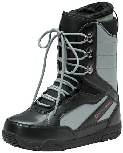 Alpine Swiss Herren Snowboard Schuhe Stiefel Winter Schneestiefel Grau 10 M US
