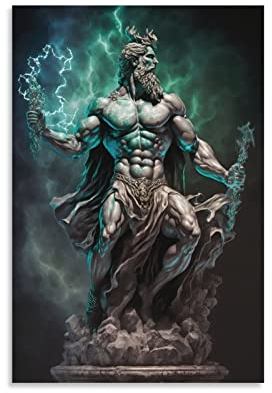 Griechische Mythologie Götter Poster Set (5) Wandkunst Poster Scroll Leinwand Gemälde Bild Wohnzimmer Dekor Zuhause 20 x 30 cm