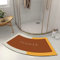 PRELGOSP Duschvorleger Runddusche, rutschfest Badematte für Eckdusche, Maschinenwaschbar Gebogene Duschmatte Halbrund für Eckbadewanne,Orange,45x100cm