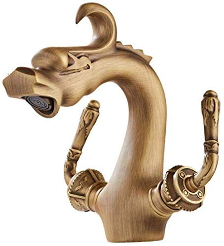 ZERAPH Armaturen aus antikem Messing für Waschbecken und kaltes Doppelwaschbecken in Tierform