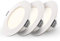 HOFTRONIC - 3er Set LED Einbaustrahler Flach 25 mm - 3W 155lm - 2700K Warmweiß - Ø100 mm Einbauleuchte - IP20 für innen - Deckenspots Rund - Deckenstrahler - Einbauspots